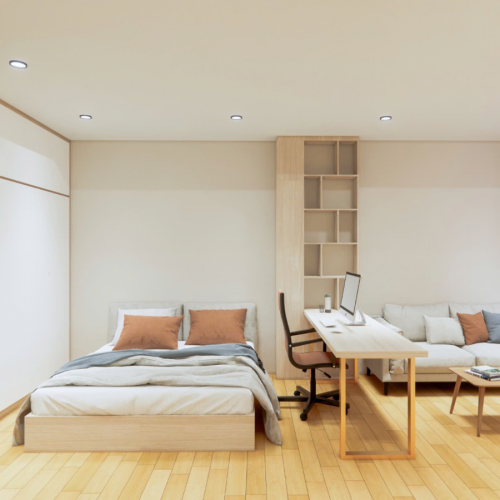 Thiết kế phòng ngủ kết hợp làm việc